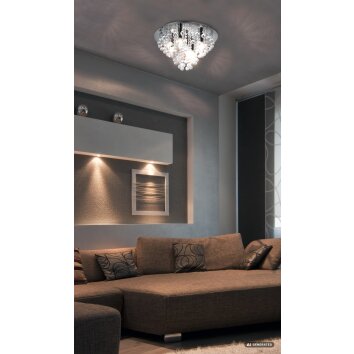 NOWA London takplafond taklampa med 5 lampor, rund, E14, Ø 46 cm, vintage modern