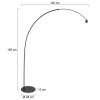 Steinhauer modern Båggolvlampa Curve med välvd konstruktion, bredvid soffan, dimbar
