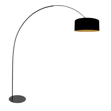 Steinhauer Curve bågformad golvlampa med rund fot för matrum och vardagsrum