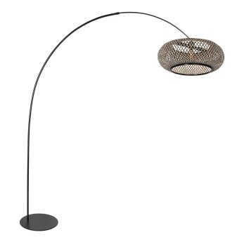Steinhauer Curve modern båggolvlampa som läslampa för soffgrupp med flätad skärm, E27