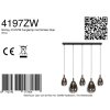 Steinhauer LED-pendellampa Glimsy, 5 rökglasskärmar, höjdjusterbar, 2700 Kelvin varmvit