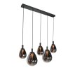 Steinhauer LED-pendellampa Glimsy, 5 rökglasskärmar, höjdjusterbar, 2700 Kelvin varmvit