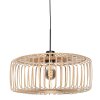 Steinhauer Pendellampa Sparkled Light för matbordet, brun träskärm, höjdjusterbar längd 50 cm