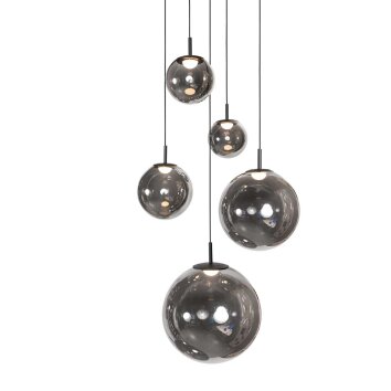 Steinhauer Bollique modern LED rund 5-flammig klotpendellampa 60 cm