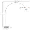 Steinhauer Ringlux LED-båglampa, justerbar golvlampa med 2 ljuspunkter, höjd 240 cm