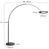 Steinhauer Ringlux LED båglampa, golvlampa med båge, 2 ljuspunkter, modern