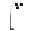 Steinhauer Sparkled Light klassisk 3-armad båglampa med tre skärmar 180 cm