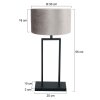 Steinhauer Bordslampa Stang med rektangulärt ramstativ, dimbar, ställbar, silverskärm