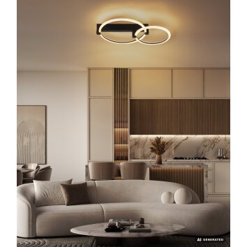 Globo Fletcher LED dubbelringad taklampa i modern design för hemmet