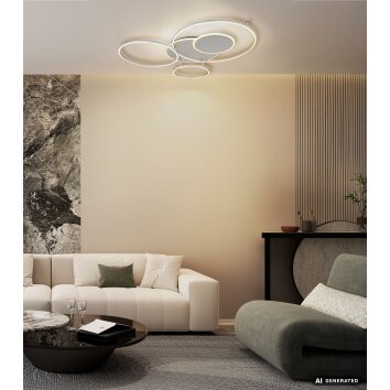 Globo Johnson LED takplafond med ringar, fjärrkontroll, 2700-6500 K, 6300 lm, 60 W