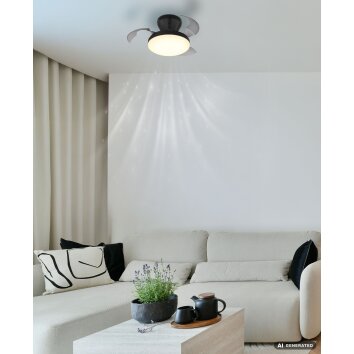 Globo Zavala modern rund LED-plafondlampa med fjärrkontroll, 38 cm, 1950 lm