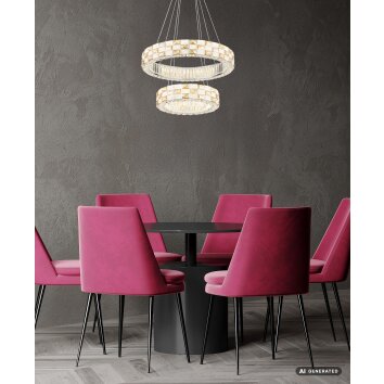 Globo Lidia LED ringformad pendellampa med fjärrkontroll för matrum och vardagsrum