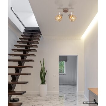Globo Olin Deckenstrahler med 2 Spots, modern, E27, 40 Watt för hallen och vardagsrum