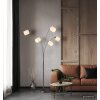 Globo Thea golvlampa med 5 lampor, modern för vardagsrum och hall, platsbesparande