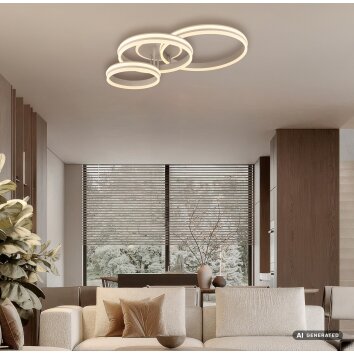 Globo Rubio LED ringtaklampa modern och stilren med 3 ringar för vardags- och matrum