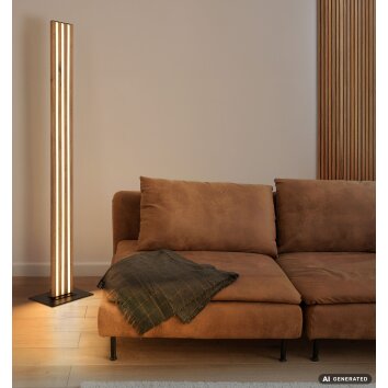 Globo Hayden LED-golvlampa med modern lamelldesign, 140 cm hög, 3000 K