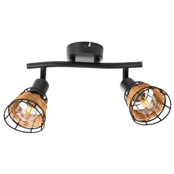 NOWA Esra 2-armad takspotlight plafond med 2 riktbara burformade skärmar