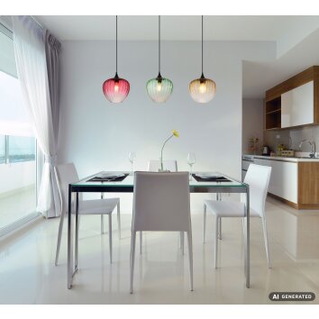 Globo Solveig avlång pendellampa för matbord, 3-lågig, modern, 119 cm
