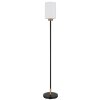 Globo Rowena stående golvlampa med cylindrisk skärm, E27, 150 cm, strömbrytare på kabeln