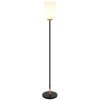 Globo Rowena stående golvlampa med cylindrisk skärm, E27, 150 cm, strömbrytare på kabeln