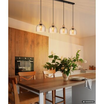 Globo Swanson 4-lågig pendellampa, hänglampa för matbord och kök i modern stil