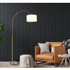 Globo Truett Bogen-Stehlampe, Leseleuchte mit Schirm für Wohn- und Esszimmer, modern