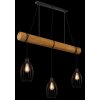 Globo Berti industriell 3-flammig hänglampa 115 cm E27 med balk och burskärmar