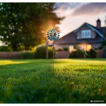 Globo ROSALI tulpan LED Solarleuchte Windrad Gartenstecker med strömbrytare