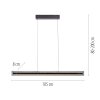 SCHÖNER WOHNEN-Kollektion LENA LED höjdjusterbar linjär pendellampa för matbord, 105 cm