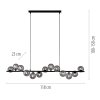 SCHÖNER WOHNEN-Kollektion DUBAI modern högjusterbar LED pendellampa för matbord