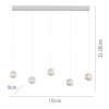 SCHÖNER WOHNEN-Kollektion LINI LED-pendellampa för matbord, 5-ljus, höjdjusterbar