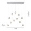Schöner Wohnen-Kollektion LINI LED höjdjusterbar globpendellampa med 11 ljuskällor