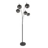 Steinhauer Golvlampa Bambus med bågform och fem justerbara huvuden, dimbar bredvid soffan
