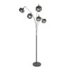Steinhauer Golvlampa Bambus med bågform och fem justerbara huvuden, dimbar bredvid soffan