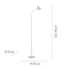Leuchten Direkt vit LED-golvlampa PIXIE med justerbar, böjd arm, 3000 Kelvin varmvit