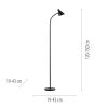 Leuchten Direkt LED-golvlampa PIXIE med böjd, justerbar arm, 3000 Kelvin varmvit