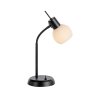 Leuchten Direkt bordslampa LOKI, justerbar arm, opalvit skärm, 3000 Kelvin varmvit