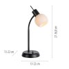 Leuchten Direkt bordslampa LOKI, justerbar arm, opalvit skärm, 3000 Kelvin varmvit