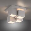 Leuchten Direkt LED-taklampa TETRIS i vitt med förskjutna kubformer, 3000 Kelvin varmvit