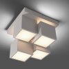 Leuchten Direkt LED-taklampa TETRIS i vitt med förskjutna kubformer, 3000 Kelvin varmvit