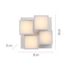 Leuchten Direkt LED-taklampa TETRIS i vitt med förskjutna kubformer, 3000 Kelvin varmvit