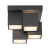 Leuchten Direkt LED-taklampa TETRIS med 4 kantiga ljusmoduler, 3000 Kelvin varmvit