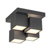 Leuchten Direkt LED-taklampa TETRIS med 4 kantiga ljusmoduler, 3000 Kelvin varmvit