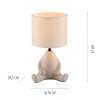 Leuchten Direkt Bordslampa TED, hundformad beige keramikfot, 3000 Kelvin varmvit
