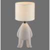 Leuchten Direkt bordslampa TED med stiliserad figurfot och beige skärm