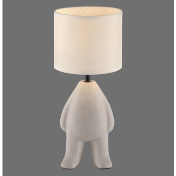 Leuchten Direkt bordslampa TED med stiliserad figurfot och beige skärm