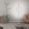 Leuchten Direkt LED-golvlampa RITUS med två silverfärgade ringar, 3000 Kelvin varmvitt