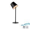 Leuchten Direkt LED-bordslampa BOTERIA, riktbar svart skärm, 3000 Kelvin varmvit