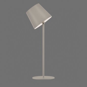 Leuchten Direkt LED-bordslampa BOTERIA, sandfärgad, vinklingsbar skärm, 3000 Kelvin varmvit