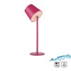 Leuchten Direkt Bordslampa BOTERIA, rosa konisk skärm, justerbar, varmvit LED 3000 Kelvin
